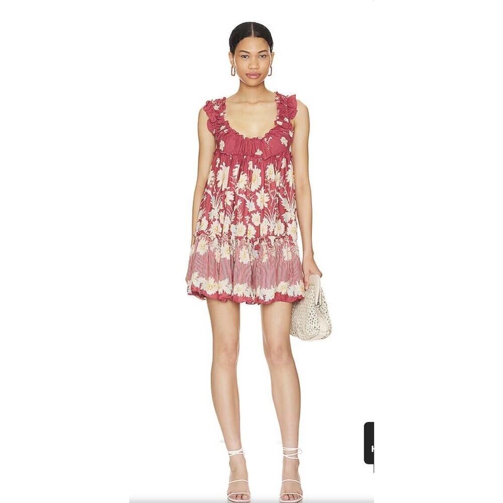 FREE PEOPLE INTIMATELY Bali Wild Daisy Slip in Renaissance Red Size M NWT